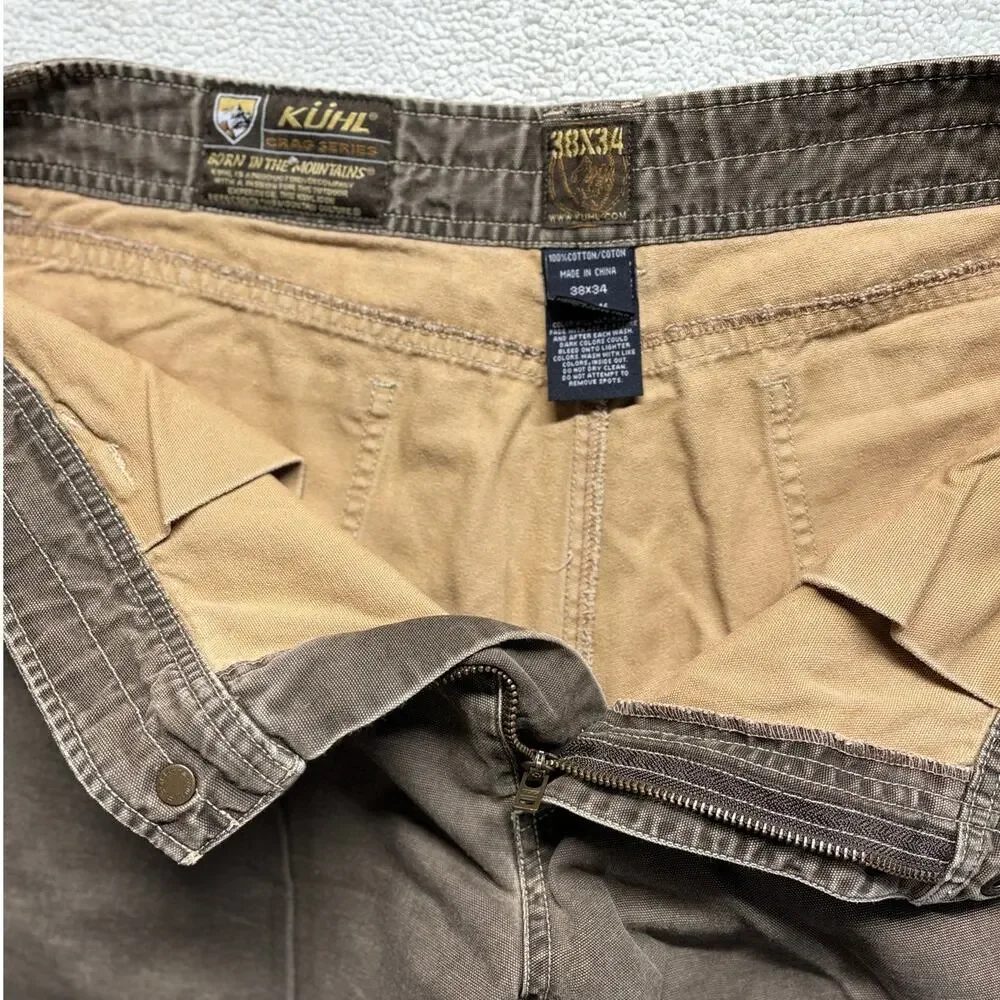 Kuhl Pants Mens 38x34 Brown Vintage Patina Dye Crag Series Hiking Outdoor